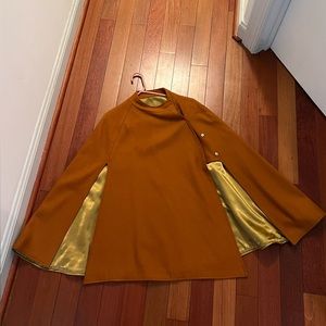 Vintage Wool cloak. Burnt orange with antique gold liner.